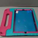 LTROP Kids Case for iPad 9th/ 8th/ 7th Generation (2021/2020/ 2019), iPad 10.2 Handle Stand Case - Turquoise and Rose