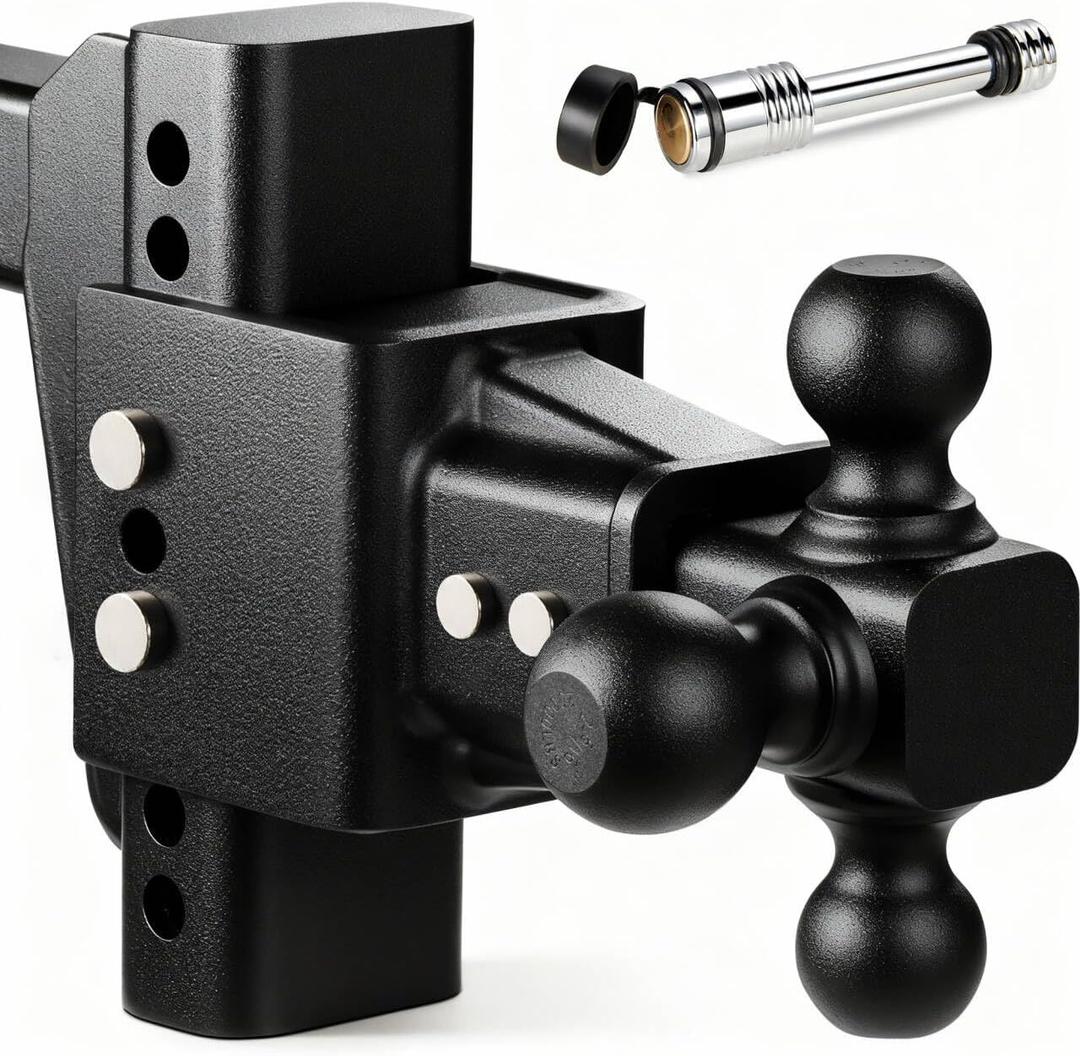 Drop Hitch Heavy Duty for Truck (20,000 LBS GTW), HANDNAM Adjustable Trailer Hitch with 6-Inch Drop/Rise, Tow Hitch, Fits 2-Inch Receiver, Trailer Hitches with Double Anti-Theft Pins Locks