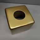 Square Tissue Box Cover Decorative Kleenex Box Holder for Bathroom & Living Room with Handcrafted Texture (Gold)