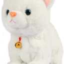 Smalody Interactive Plush Toys, Novelty Sound Control Electronic Cat Electronic Pets Robot Cat Gift for Children (White)