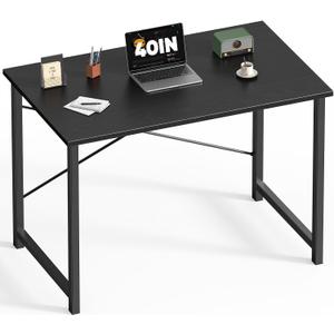 DUMOS 40 Inch Office Small Computer Desk Modern Simple Style Writing Study Work Table for Home Bedroom - Wood Black, 40 Inch-1 Pack