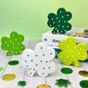St Patricks Day Shamrock Decorations for Table,4 PCS Irish Green Wooden Lucky Clover Signs Decor for Indoor Office Home,Saint Patricks Day Gifts Centerpiece for Tiered Tray Mantel Shelf Desk Party Bar
