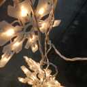 Minetom Snowflake Christmas String Lights - 2 Pack 6 Drops 8 Ft. 100 Mini Bulb Snowflake Icicle Lights with Hooks Connectable Hanging Lights for Xmas Rooftop Home Indoor Outdoor Party Wedding