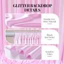 10x10ft Pink Glitter Backdrop Curtain or Parties, Wrinkle Free Satin Photo Backdrop Drapes 2 Panels 5x10FT Shimmer Back Drop Cloth for Baby Shower Wedding Birthday Photography Background Decor