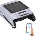 Pura V12 Solar Powered Automatic Pool Surface Skimmer Robot with APP Support,24/7 Continuous Cleaning, Dual Charging Options, Smart Obstacle Avoidance,150-um Filtration, OTA Upgrade (Grey)
