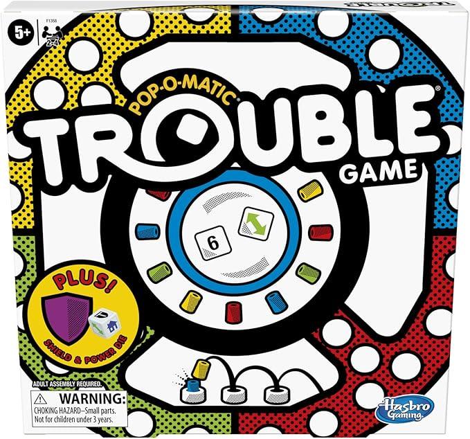 Hasbro Gaming Trouble Board Game, Includes Bonus Power Die and Shield, Family Game for 2-4 Players, Ages 5 and Up 