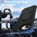 Compatible with iPhone 16e Case 6.1'' with Magnetic Ring Stand [Military Drop Protection][Compatible with MagSafe] Shockproof 16e Phone Case for Men Wowen,Black