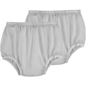 AQX Adult Leakproof Underwear for Incontinence, Washable Low Noise Reusable Adult Diaper Cover, Grey Plastic Pants Cover Unisex 2Pcs (M, Gray)