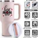 Mothers Day Gifts for Mom, Best Mom Ever Tumbler with Handle 40oz - Moms Birthday Gift Ideas from Daughter, Son, Mama Coffee Tumbler - Christmas Gift Best Mom Ever Mug