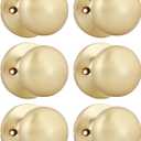 goldenwarm Gold Closet Door Knobs, Handle Function Non-Locking Dummy Door Knob, Brushed Gold Individual Dummy Door Knob Single Side for Closets, French Double Doors, and Pantry(6 Pieces)