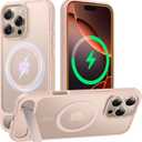 TAURI Magnetic for iPhone 16 Pro Max Case with Stand, [Compatible with MagSafe] Military-Grade Protection, [Translucent Matte] Shockproof Kickstand Case for 16 Pro Max 6.9", Desert Titanium