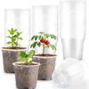 RooTrimmer 200 Pack 4 Inch Clear Plant pots with Drainage Holes, Transparent Nursery Seeding Pots, Flexile Seeds Starter Pots, Seeds Germination (4Inch,200P,Clear)