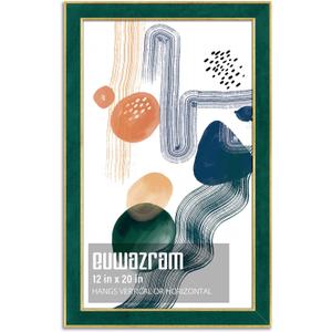 Suede 12x20 Frame - Single Frame, Christmas Elegant Green 12 x 20 Poster Frame, 12x20 Picture Frame for Artwork, Puzzles, Photos, and Movie Posters