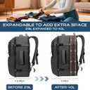 Travel Backpack, Expandable Carry on Backpack for Men, TSA 17.3 inch Laptop Bag Flight Approved, Lightweight Business Luggage Bag, Travel Gifts for Men Women, Black