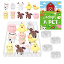 15Pcs Adopt a Pet Farm Party Favors Mini Stuffed Animals Set Includes12 Small Farm Stuffed Animals 2 White Plastic Fence 1 Sign for Adopt A Pet Party Birthday Gifts