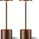 Kakanuo Brown Cordless Lamp Set, Rechargeable Lamp, 3 Color Temperature, LED Outdoor Wireless Lamps, Battery Operated Lamps, Stepless Dimmable, Touch Control