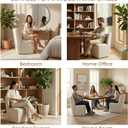 KISLOT Upholstered Dining Chairs Set of 4 with Casters, Wingback Modern Side Armless Deskchair with Rollers for Diningroom Bedroom Livingroom Reading Room, Cream Beige Fabric