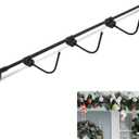 Bucherry Front Door Garland Hanger - Adjustable 71"- 80" Heavy-Duty Christmas Halloween Door Frame Garland Hanger for Hanging Wreaths No Screws, Drilling, Damage-Free, Easy Assembly(Black)