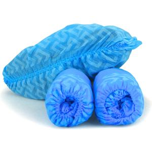 G & F Products Disposable Shoe Covers, Slip-Resistant Booties, Heavy-Duty, Waterproof, Elastic Band, Non-Slip Silicone Sole, Reusable, Protects Floors, Blue, 11 Us Men & 13 Us Women, X-L 100 Pieces