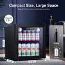 Antarctic Star Mini Fridge 12 Bottle 48 Can Beverage Refrigerator Cooler with Glass Door for Soda Drinks or Wine,Freestanding Beverage Fridge for Home and Bar with Adjustable Shelving, 1.3 Cu. Ft.
