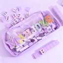 American Mahjong Bag with Handle,21x9.5 Inches Zippered Mahjong Bag with Embroidered Letters Empty Mahjong Tiles Accessories Easy Carry