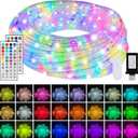 50ft LED Rope Lights 25 Colors, Outdoor IP68 Waterproof Warm White RGB Tube String Lights with 149 Modes and 4 Brightness, Rope Lights for Outside, Yard, Deck, Fiesta Party, Birthday Decorations