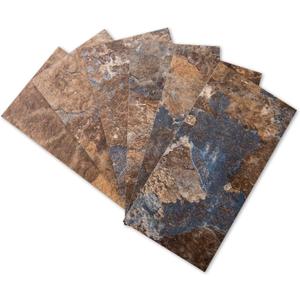 Art3d 102-Piece Peel and Stick Tile Backsplash for Kitchen Bathroom, 3in.  6in. Stick on Subway Tile Rust Slate