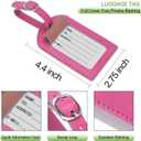 Passport Holder With Luggage Tag Cover Wallet RFID Blocking Leather Case Travel Essentials Accessories Travel Must Have(114#Pink)