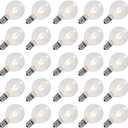 GOOTHY G40 Replacement Bulbs, 120V 5W Incandescent Light Bulbs, E12 Candelabra Base, 1.5 Inch Clear Globe Replacement Light Bulbs for Indoor Outdoor String Lights, Warm White - 25 Pack