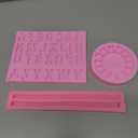 26 Capital Letter Fondant Molds, 3D Letters Hemp Rope Cake Decorating Molds, Cartoon Smile Sun Shaped Silicone Chocolate Molds for Birthday Cupcake Topper Cookie Plaster Clay Resin