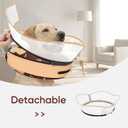 Supet Raised Inflatable Dog Cone After Surgery - Adjustable Recovery Donut Collar with Removable Shield to Stop Licking Wounds & Protect Stitches - Soft Dog Cone Alternative for Large Dogs (Brown,XL) (Orange)