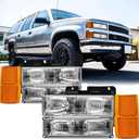 HEADLIGHTS ASSEMBLY COMPATIBLE WITH 94-98 OBS CHEVY TRUCK, 1994-1998 CHEVY SILVERADO, 1992-1994 BLAZER,92-99 CHEVY SUBURBAN,95-00 CHEVY TAHOE(ONLY 2000 TAHOE LIMITED/Z71),HEADLAMP FACTORY STYLE