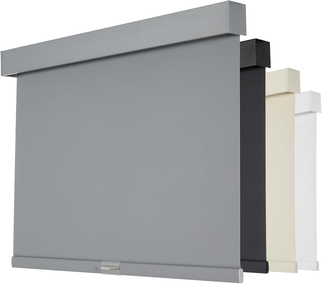 Persilux Blackout Roller Blinds for Windows, Cordless Roller Shades with Valance, Thermal Insulated Fabric Window Blinds, UV Protection Shades for Home and Bedroom (Grey,17" W x 64" H)