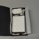 OCASE Compatible with iPhone 17 Pro Max Crossbody Wallet Case with Card Holder, PU Leather Zipper Handbag Phone Purse with RFID Blocking Kickstand Wrist Strap Lanyard 6.9 Inch, Diamond Check White