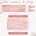 2 Cheesecloth Table Runners and 24 Napkins Set, 10Ft Boho Cheese Cloth Table Runners 20 x 20 Inch Rustic Wrinkled Gauze Napkins for Wedding Birthday Baby Shower Party Decor (Dusty Pink)