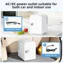 Antarctic Star 4L/6 Can Portable Mini Fridge,Personal Compact Refrigerator,Small Cooler for Food,Drinks or Skin Care, AC/DC for Bedroom, Car, Office & Dorm, White