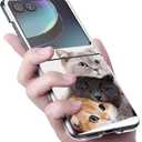 Razr Plus 2023 Case, Brown Cute Cat Anti-Scratch Solid Hard case Protective Shookproof Phone Cover for Motorola Razr+ 2023/Razr Plus 2023