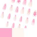 9 x 24 Pcs Handmade Press on Nails Short Almond Nail Tips,YEFIUO French Acrylic Fake Nails Press ons 3D Flower Butterfly Nail Charms Design Glue on Nails Full Cover Reusable False Nails Art Kit for Ma'am, Mix