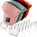 Hat Stand for Baseball Caps, 2 Pack No Install Acrylic Hat Organizer for 14 Baseball Caps Storage Organizer, Hat Racks Hat Holder Display and Organization for Closet, Bedroom, Dresser (Clear-2Pack)