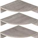 Corner Shelves 3-Pack for Bathroom & Kitchen, Space-Saving Floating Corner Wall Shelf with Easy Installation- Grey (Set of 3)