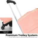 Luhxe Travel Convertible Carry On Garment Roller Bag 2.0 with Shoe Pouch & Detachable Shoulder Strap – Improved Zipper and reinforced straps - Rose
