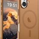 SUPFINE Magnetic for iPhone 17 Case (Compatible with MagSafe)(Military Grade Drop Protection) Translucent Matte Shockproof with Anti-Fingerprint Phone Cover 2025,Brown