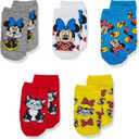 Disney Girls' Minnie Mouse 5 Pack No Show Socks, 6-8.5 yrs old, Assorted Bright Multi