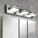 OKELI 3 Light Bathroom Vanity Light Brushed Nickel Modern 24W LED Dimmable Vanity Light Over Mirror 350 Adjustable Lamp Head Cold White 6000K ETL Listed 22Inch