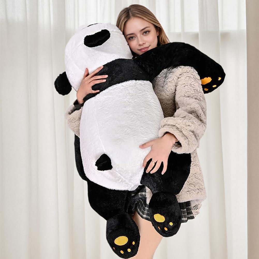 Cute Panda Bear Pillow Large Panda Stuffed Animal Plush Toy Soft Hugging Body Pillow for Adults Kids Boys Girls Birthday Gift (23.6 in)