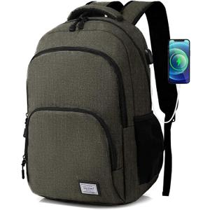 TANTOMI Travel Laptop Backpack for Men Women, Business Anti-Theft Slim 15.6 Inch Laptop Bag with USB Charging Port, Water Resistant School Bag College Backpack for Travel, Work & Daily Carry