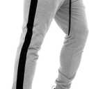 Men's Athletic Sweatpants Workout Tapered Joggers Running Gym Pants with Pockets (Gray, L)