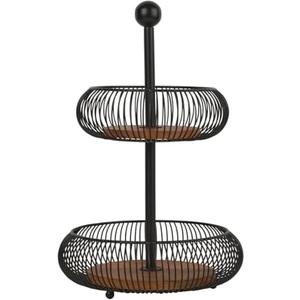 Gourmet Basics by Mikasa Westfield Fruit Kitchen Bathroom Storage Basket, 2 Tier