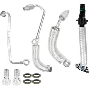 BHB 4PCS Turbo Oil Return Drain Line and Oil Feed Pipe Kit Compatible with Chevy Cruze Sonic Trax Buick Encore 1.4L Replacement For 55568031 25198546 55592600 55587854 55567067