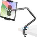 Urmust Portable Monitor Stand 15.6", iPad Stand for Desk, Portable Monitor Holder up to 18.5" Holds, Adjustable Desktop Tablet Arm Mount, Apple iPad Holder for Desk, for 4.7"-12.9" i Pad Pro/Air/Mini